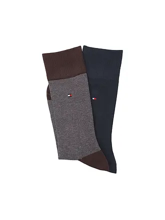 TOMMY HILFIGER | Socken 2er Pkg dark navy | braun